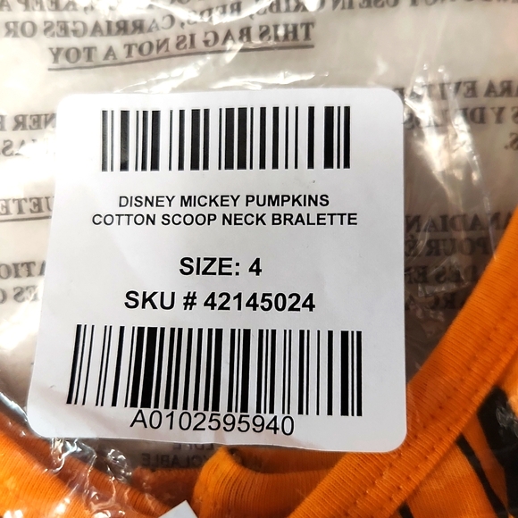 ❤️NWT VINTAGE TORRID DISNEY BRALETTE - MICKEY MOUSE PUMPKIN HALLOWEEN SCOOP PLUS - Picture 10 of 14